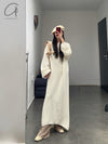 SWAYING 24 Autumn and Winter Seamless Strong Shrink Long Sleeve Dress SW-SW24AW2L12-BAI White